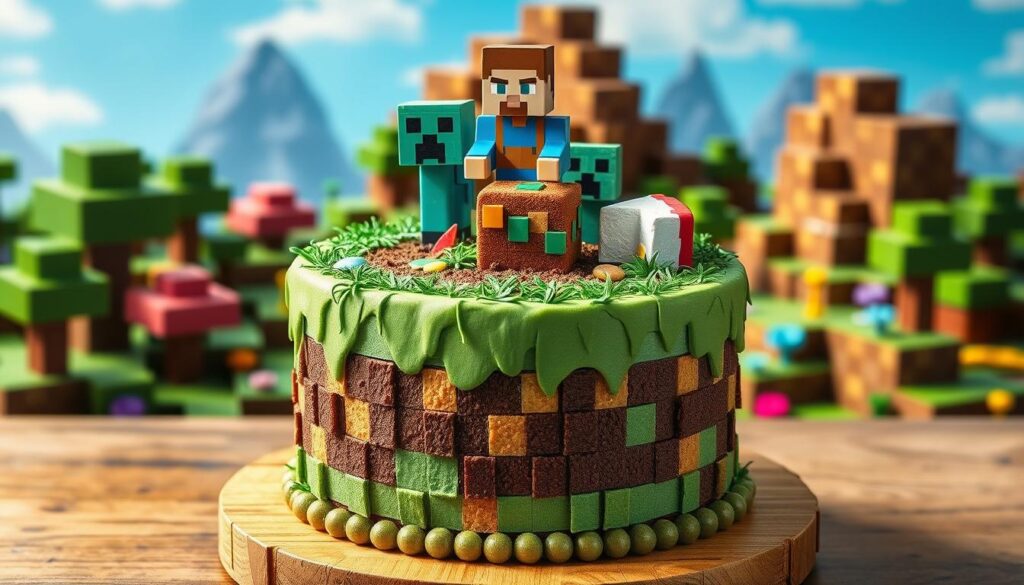 minecraft birthday cake